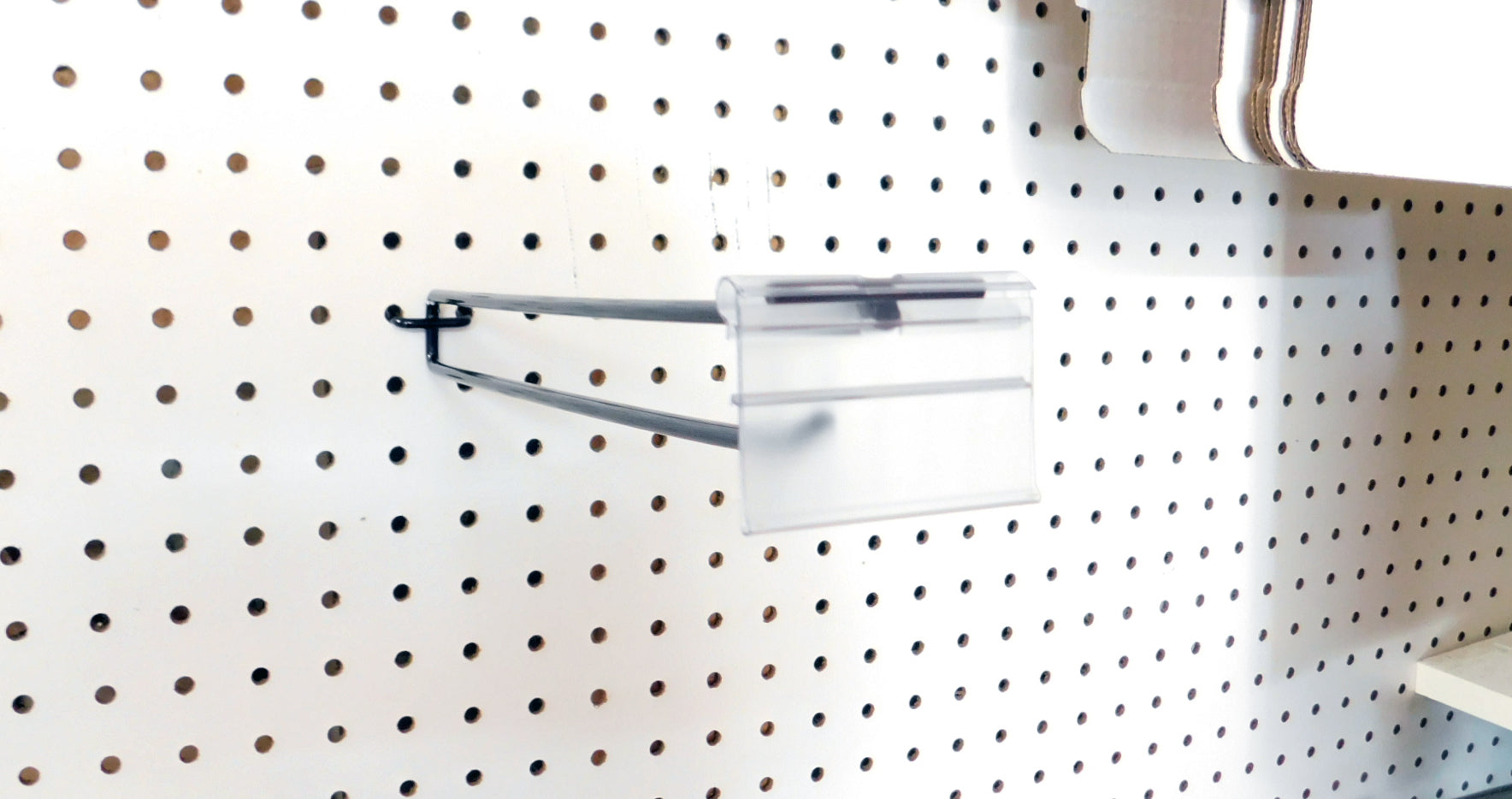 100 PACK BLACK 11" MEGA Flip Scan™ Metal Peg Hooks W/Label Holder 3/16