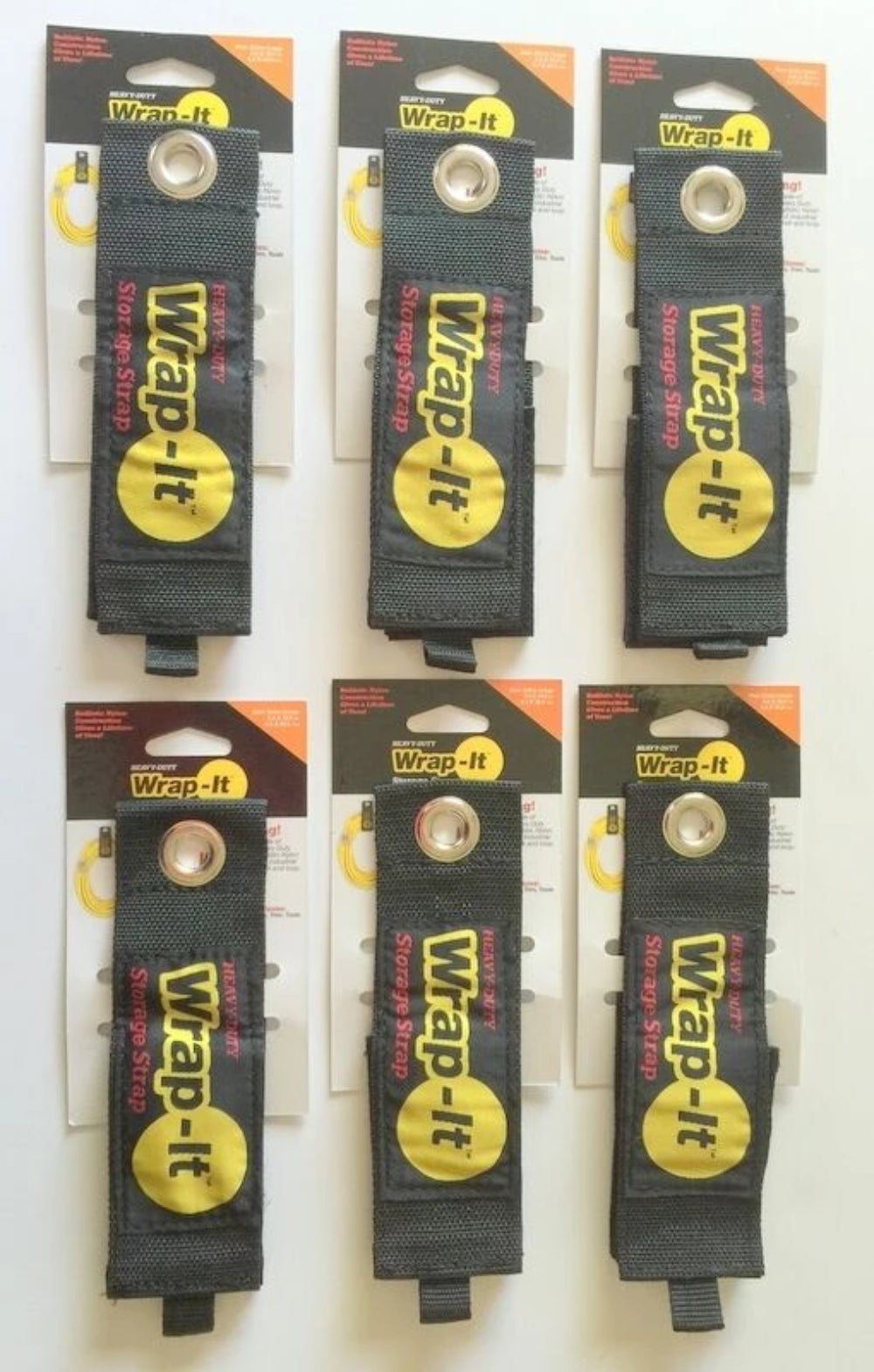 (6) X-Large Wrap-It Heavy Duty Storage Straps to Hang Items on Hooks & Pegboard