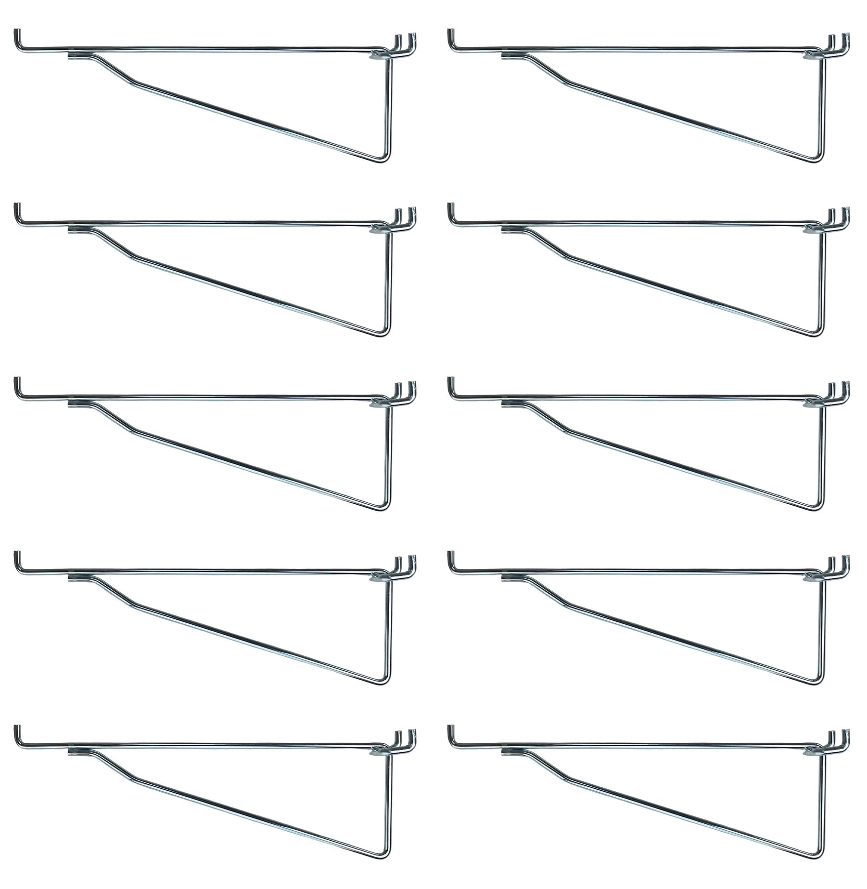 thumbnail image 2 of ProCraft Metal 8 Inch Shelf Bracket – Garage Pegboard Hanger – Fits 1/8 & 1/4 Pegboard – 2 Pack 2 of 6