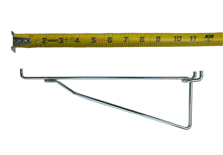 (6 Pack) Metal 10 Inch Mega Shelf Bracket Garage Hanger for 1/8" & 1/4" Pegboard