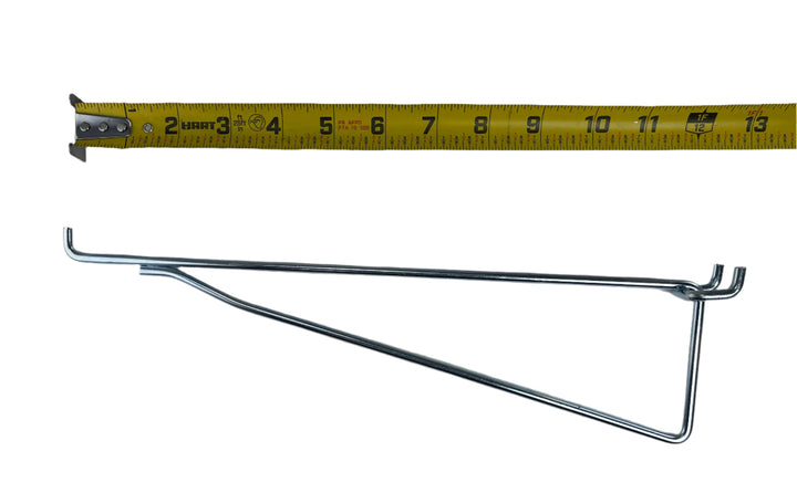 (4 Pack) 12 Inch Metal Mega Shelf Brackets for 1/8" 1/4" Pegboard & Slatwall