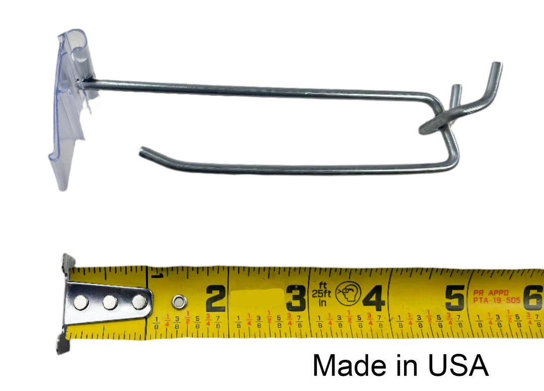 10 PACK 4" Flip Scan™ USA MADE Retail Display Metal Peg Board Hooks W/Label Holder (FSAWL4)