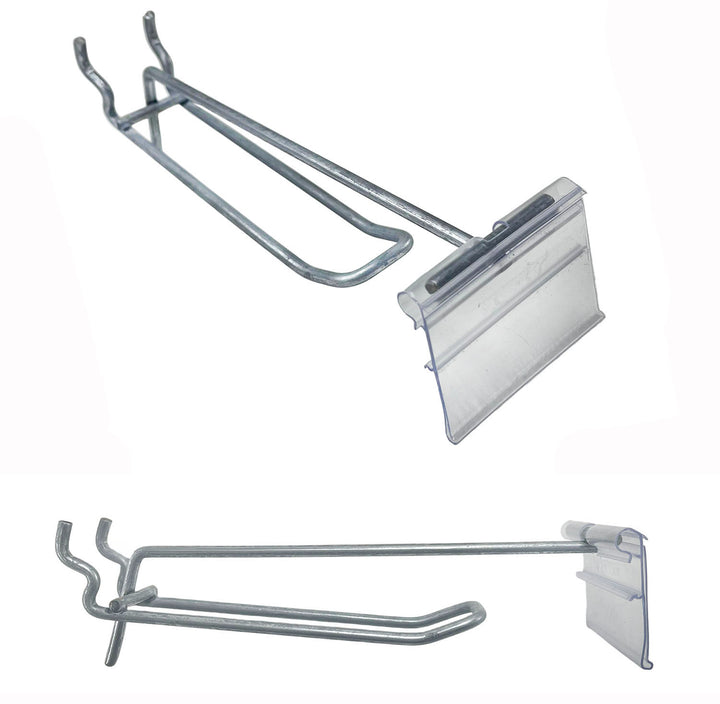 100 PACK USA MADE  FS1160SCAN 6 Inch Looped Flip Scan™ Metal Peg Hooks for Pegboard Label Holder Included