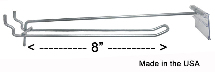 100 PACK USA MADE  FS1180SCAN 8 Inch Looped Flip Scan™ Metal Peg Hooks for Pegboard Label Holder Included