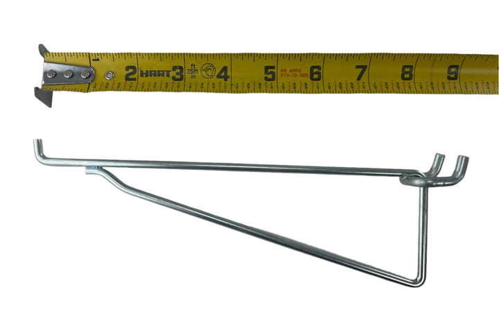 (6 Pack) Metal 8 Inch Shelf Bracket Garage Peg Hanger for 1/8" & 1/4" Pegboard