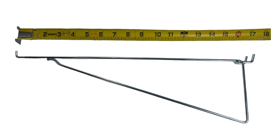 2 Pack 16" Metal Peg Garage Hanger Shelf Brackets for 1/8" to 1/4" Pegboard