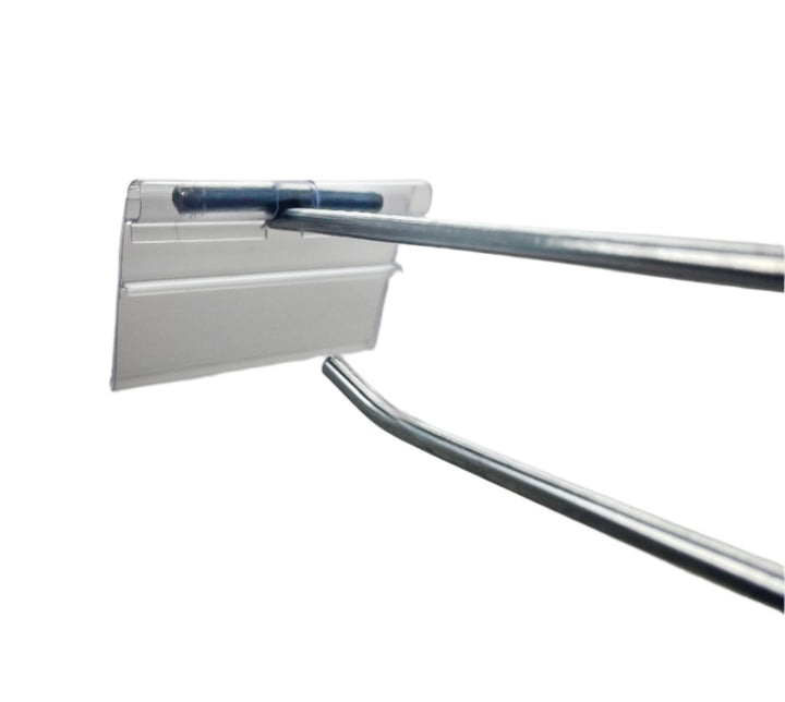 100 EACH 4", 6", 8", 11" Flip Scan™ USA MADE Retail Display Metal Peg Board Hooks W/Label Holder
