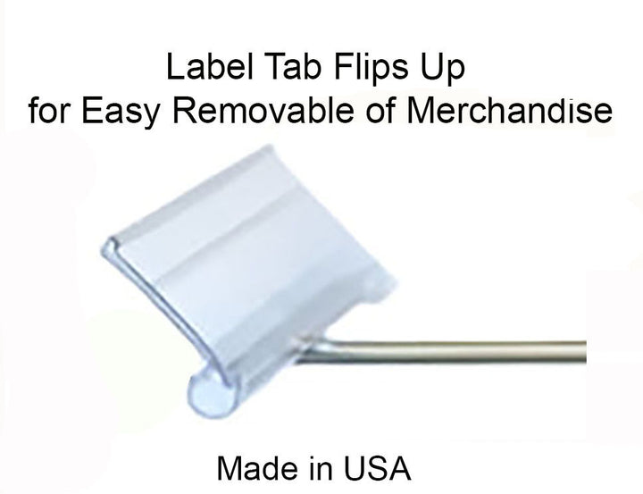 100 PACK USA MADE  FS1160SCAN 6 Inch Looped Flip Scan™ Metal Peg Hooks for Pegboard Label Holder Included