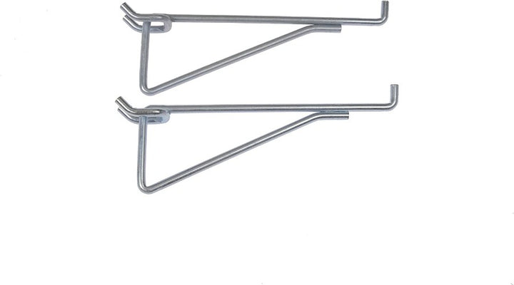 2 Pack 10" Metal Peg Hook Shelf Brackets fits 1/8" 1/4" Pegboard & Slatwall