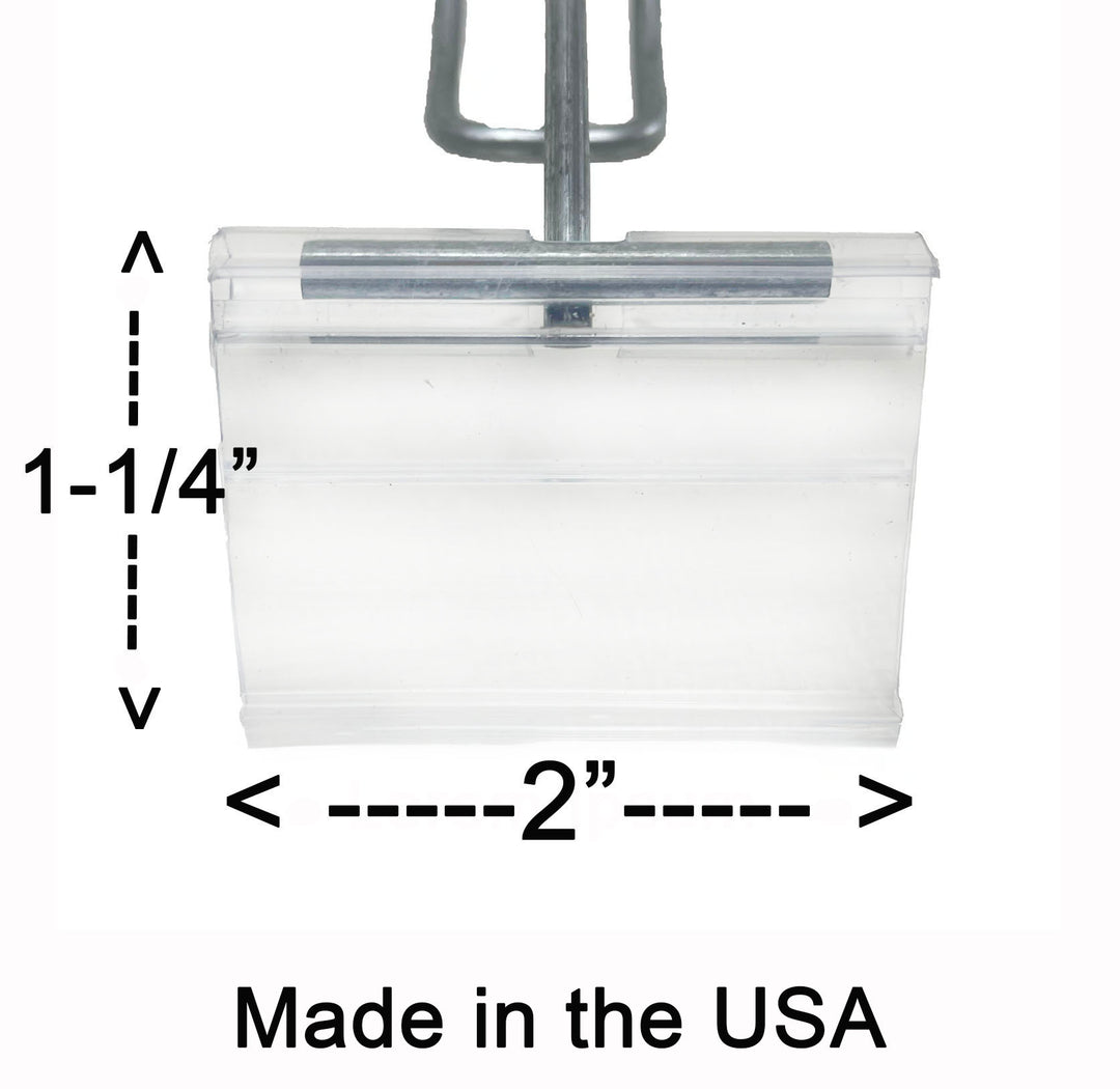 100 PACK USA MADE  FS1180SCAN 8 Inch Looped Flip Scan™ Metal Peg Hooks for Pegboard Label Holder Included