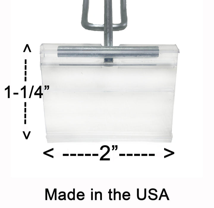 100 PACK USA MADE  FS1180SCAN 8 Inch Looped Flip Scan™ Metal Peg Hooks for Pegboard Label Holder Included