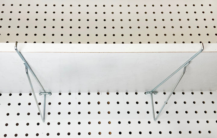 (10 Pack) Metal 10" Mega Shelf Bracket Garage Hanger fits 1/8" to 1/4" Pegboard