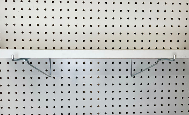 (6 Pack) Metal 8 Inch Shelf Bracket Garage Peg Hanger for 1/8" & 1/4" Pegboard