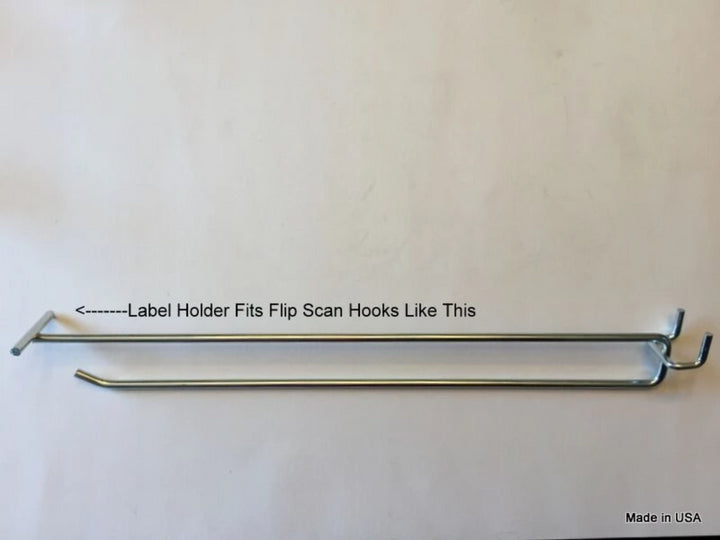 50 PACK 1.25 X 2 inch Flip Label Holder for Flip Scan™ Pegboard Hooks. USA Made