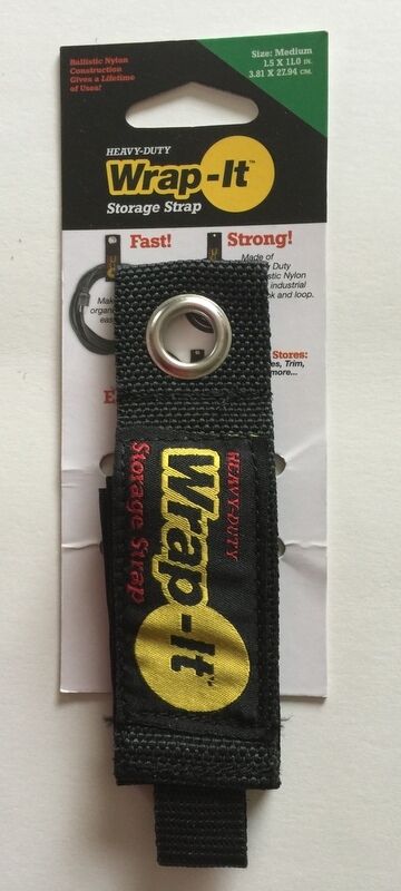 (2) (Medium) Wrap-It Heavy Duty Storage Straps to Hang Items on Hooks & Pegboard