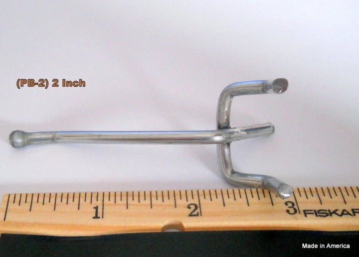 (150 PACK) 2 Inch Metal Peg Hooks 1/8 to 1/4" Pegboard Slatwall, Retail Garage