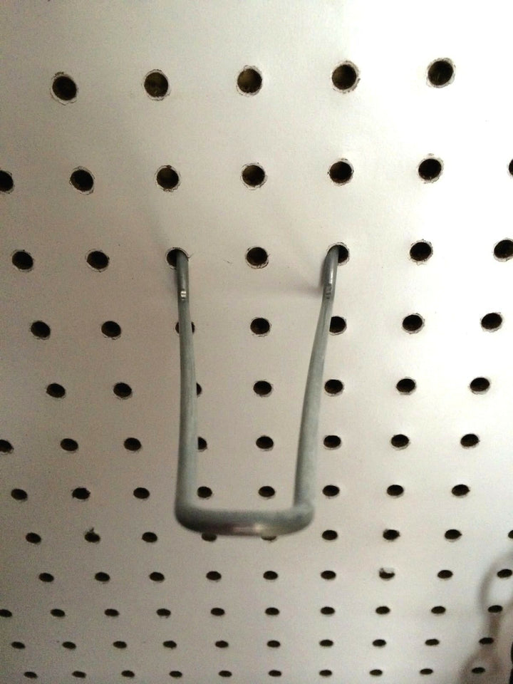 (10 PACK) 4" Looped Metal Peg Hooks w/Elevated Tip. Fits 1/8 & 1/4 Pegboard