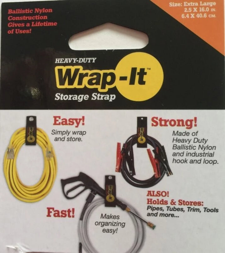 (2) X-Large  Wrap-It Heavy Duty Storage Straps to Hang Items on Hooks & Pegboard