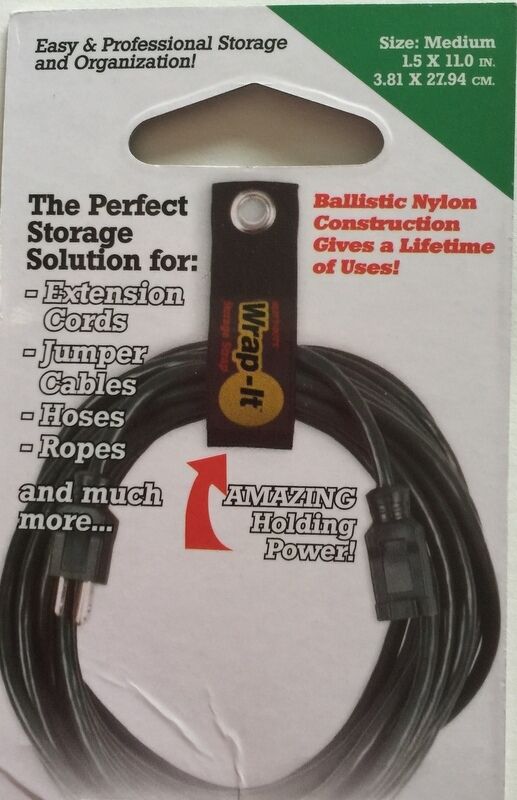 (2) (Medium) Wrap-It Heavy Duty Storage Straps to Hang Items on Hooks & Pegboard