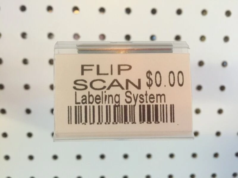 100 PACK 1.25 X 2 inch Label Holder for Flip Scan™ Pegboard Hooks. Mad ...