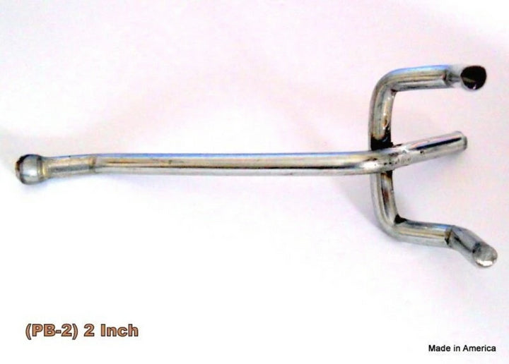 (10 PACK) 2 Inch All Metal Peg Hooks 1/8" to 1/4" Pegboard, Slatwall, Garage kit
