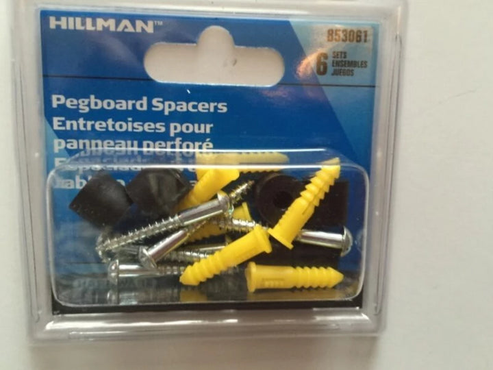 (12 Pack) Pegboard Spacers # 8 Screws with Anchors. Allows Space behind Pegboard