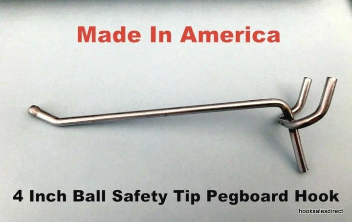 (125 PACK) 4 Inch All Metal Peg Hooks 1/8 to 1/4" Pegboard, Slatwall, Garage kit