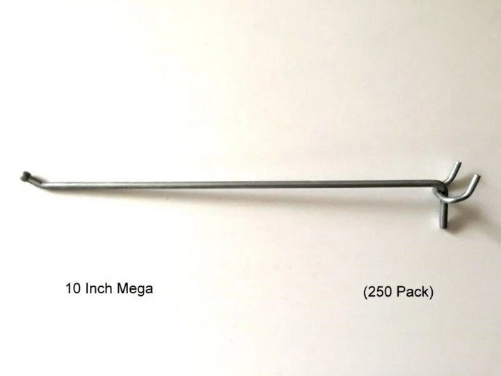 (250 PACK) USA Made10 Inch Meta Mega Peg Kit.Garage Shelf Hanger Pegboard Hooks