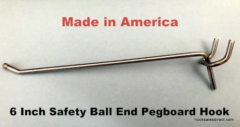 (150) PACK 6 Inch Metal Peg Hooks 1/8 to 1/4" Pegboard Slatwall, Garage, Retail