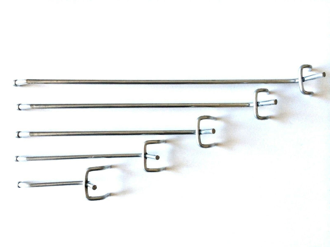 (10 Pack) Asst. Metal Peg Hooks 2 Each of 2, 4, 6, 8, 10" Pegboard or Slatwall
