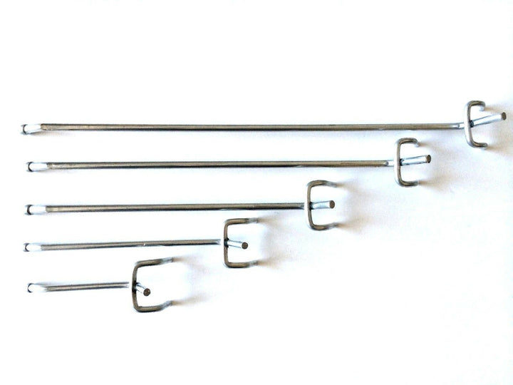 (10 Pack) Asst. Metal Peg Hooks 2 Each of 2, 4, 6, 8, 10" Pegboard or Slatwall