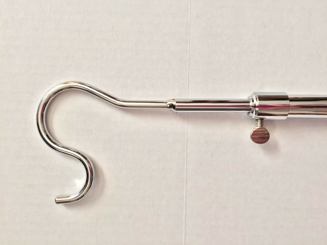 ( 3 Pack) Adjustable High Reach Chrome Garment Hook Adjusts to 5 Feet