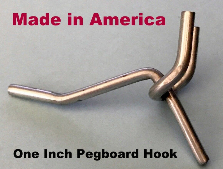 (10 PACK) One Inch All Metal Peg Hooks For 1/8" to 1/4" Pegboard or Slatwall USA