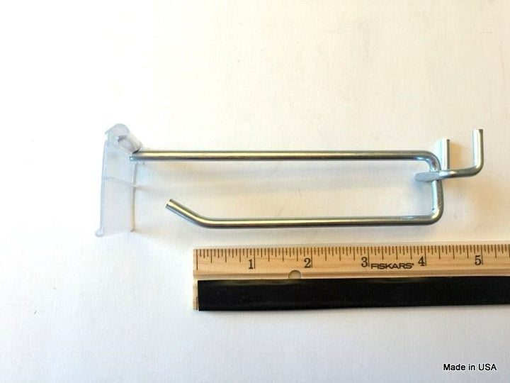 300 PACK 4 Inch Flip Scan™ Metal Peg Hooks w/Label Holder 1/8" to 1/4" Pegboard