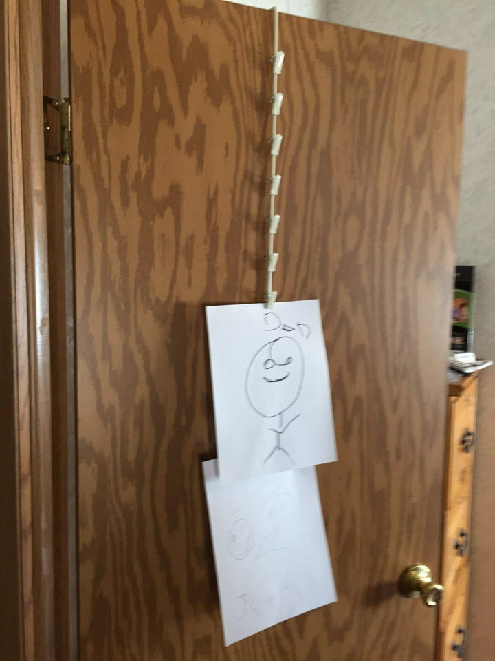(2 Pack) Metal Display Shelf Hanger - Over Door 12 Hook Clip Strip 32" Long