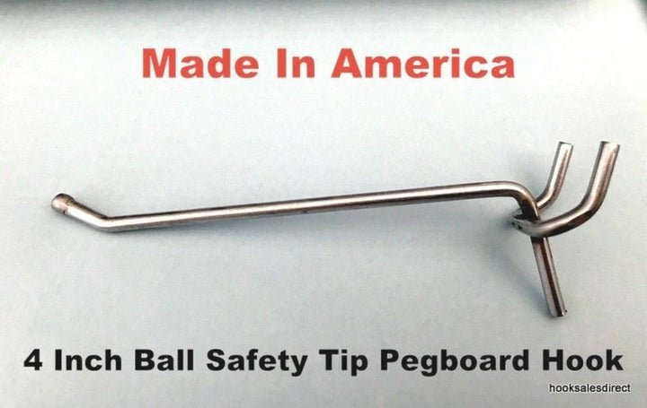 (50 PACK) 4 Inch All Metal Peg Hooks 1/8" to 1/4" Pegboard, Slatwall, Garage kit