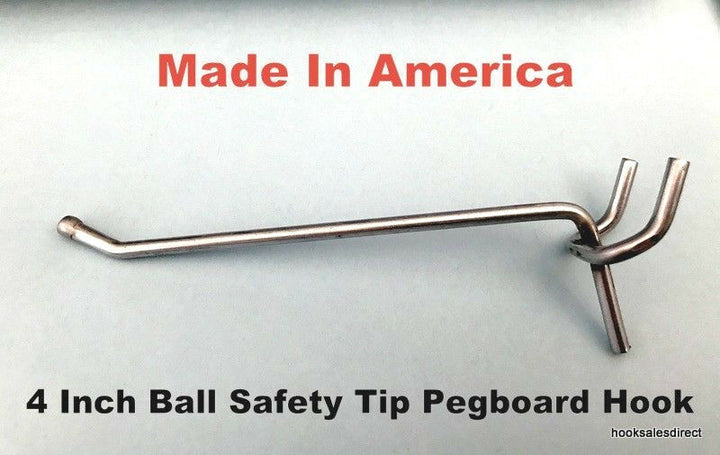 50 each 2 & 4 Inch All Metal Peg Hooks 1/8" to 1/4" Pegboard Slatwall Garage kit