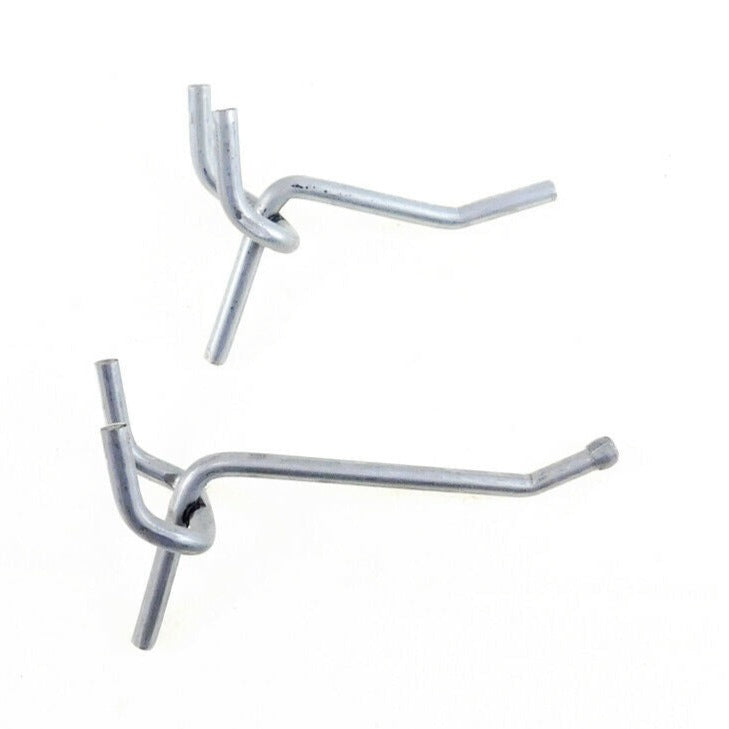 100 each 1" & 2" All Metal Peg Hooks 1/8 to 1/4" Pegboard, Slatwall, Garage kit