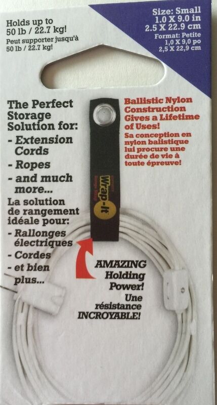 (2) (Small)  Wrap-It Heavy Duty Storage Straps to Hang Items on Hooks & Pegboard