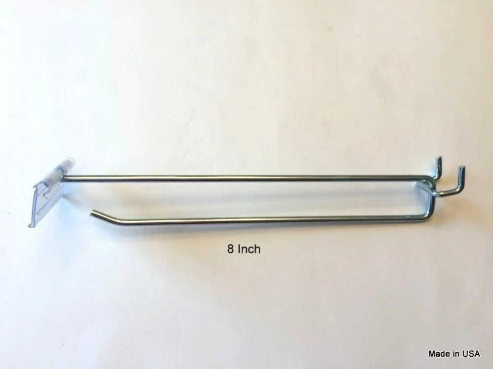 10 PACK 8 Inch Flip Scan™ Metal Peg Hooks with Label Holder 3/16 & 1/4 Pegboard