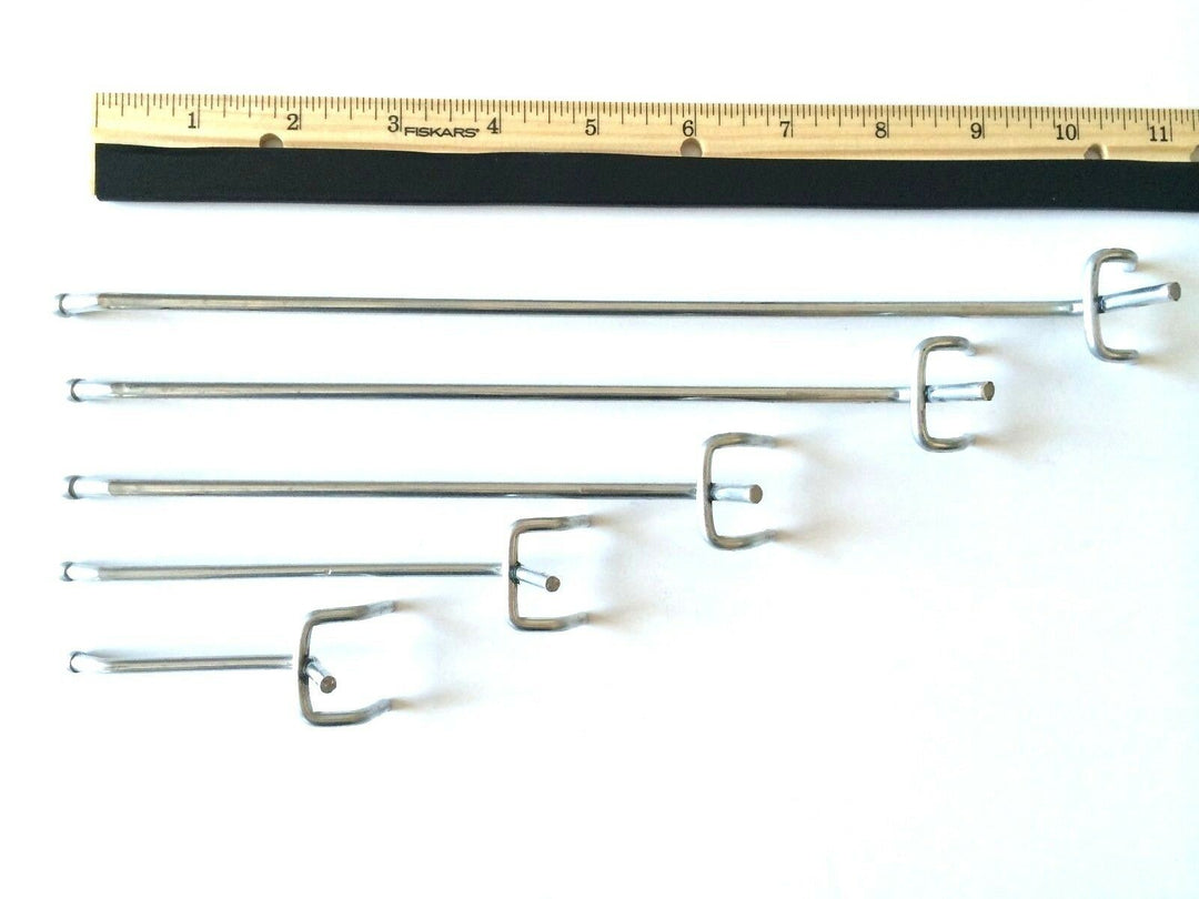 (250 Pack) Asst. Metal Peg Hooks 50 Ea of 10, 8, 6, 4, 2" Pegboard or Slatwall