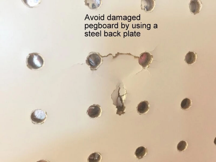 (100 Pack) Peg Hook Steel Backing Plate for Reinforcement of Pegboard Hooks