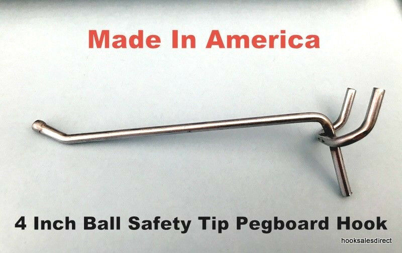 100 each 2" & 4" All Metal Peg Hooks 1/8" to 1/4" Pegboard Slatwall Garage kit