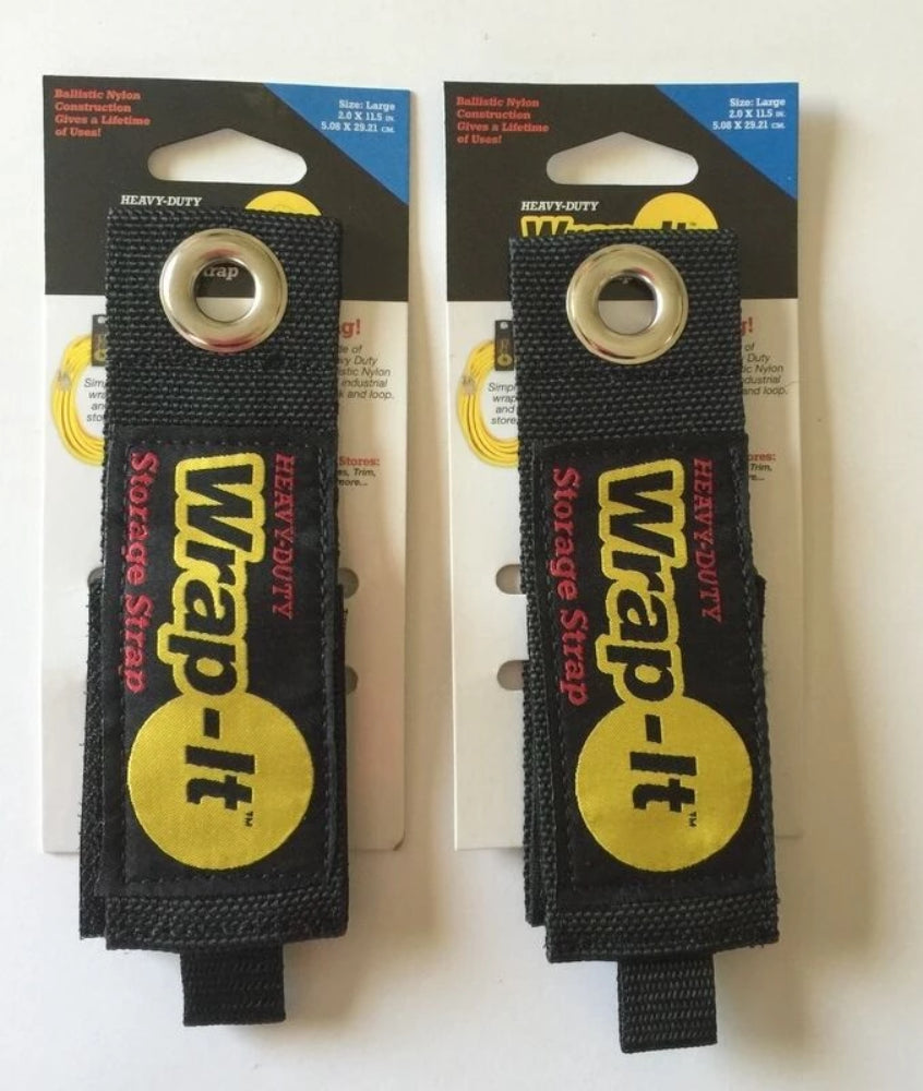 (2) (Large)  Wrap-It Heavy Duty Storage Straps to Hang Items on Hooks & Pegboard
