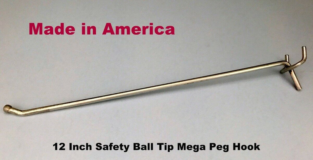 (20 PACK) 12 Inch All Metal Mega Peg Kit or Garage Shelf Hanger Pegboard Hooks