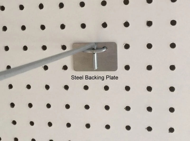 (10 Pack) Peg Hook Steel Backing Plate for Reinforcement of Pegboard Hooks