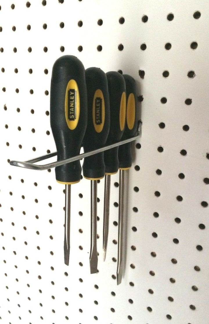 (50 PACK) 8 Inch Looped Metal Peg Hooks w/Elevated Tip. Fits 1/8 & 1/4 Pegboard