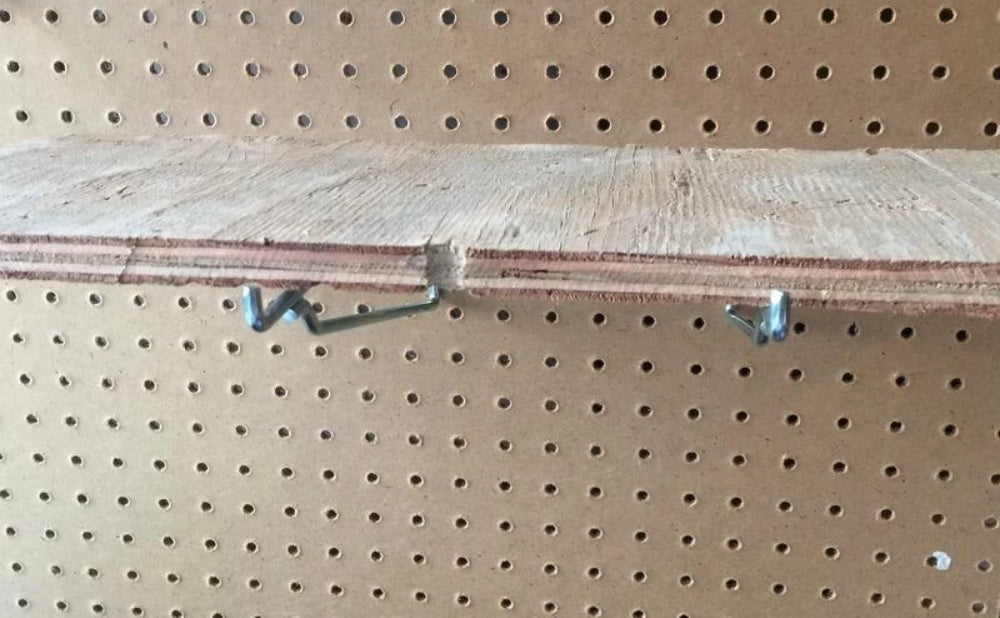 (2 Pack) 8 Inch Metal Peg Hook Shelf Brackets for 1/8" 1/4" Pegboard & Slatwall