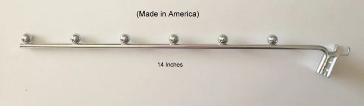 (10 Pack) Chrome Waterfall Display Peg Hook For 3/16" & 1/4" Pegboard & Slatwall