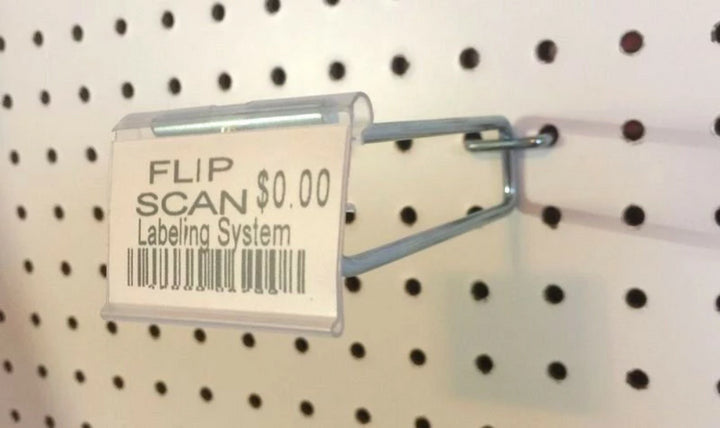 10 PACK 11" MEGA Flip Scan™ Metal Peg Hooks w/Label Holder 3/16"-1/4" Pegboard